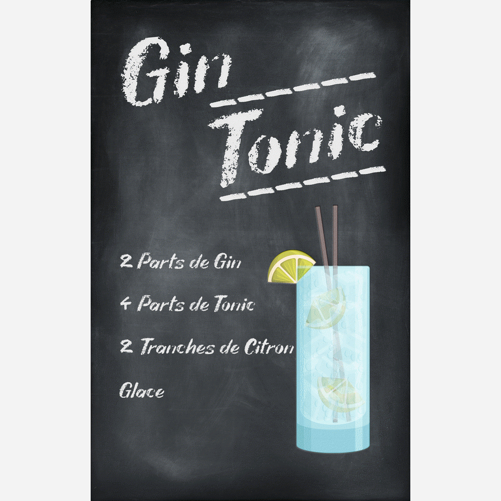 Personnalisation de Dibond Gin Tonic Recette