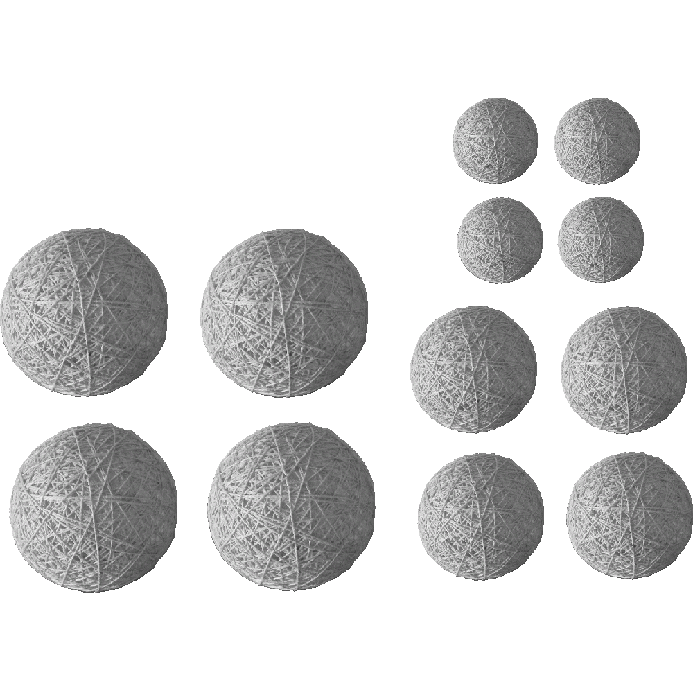 Personnalisation de 12 Boules de ficelle 10cm - 7,5cm - 5cm 