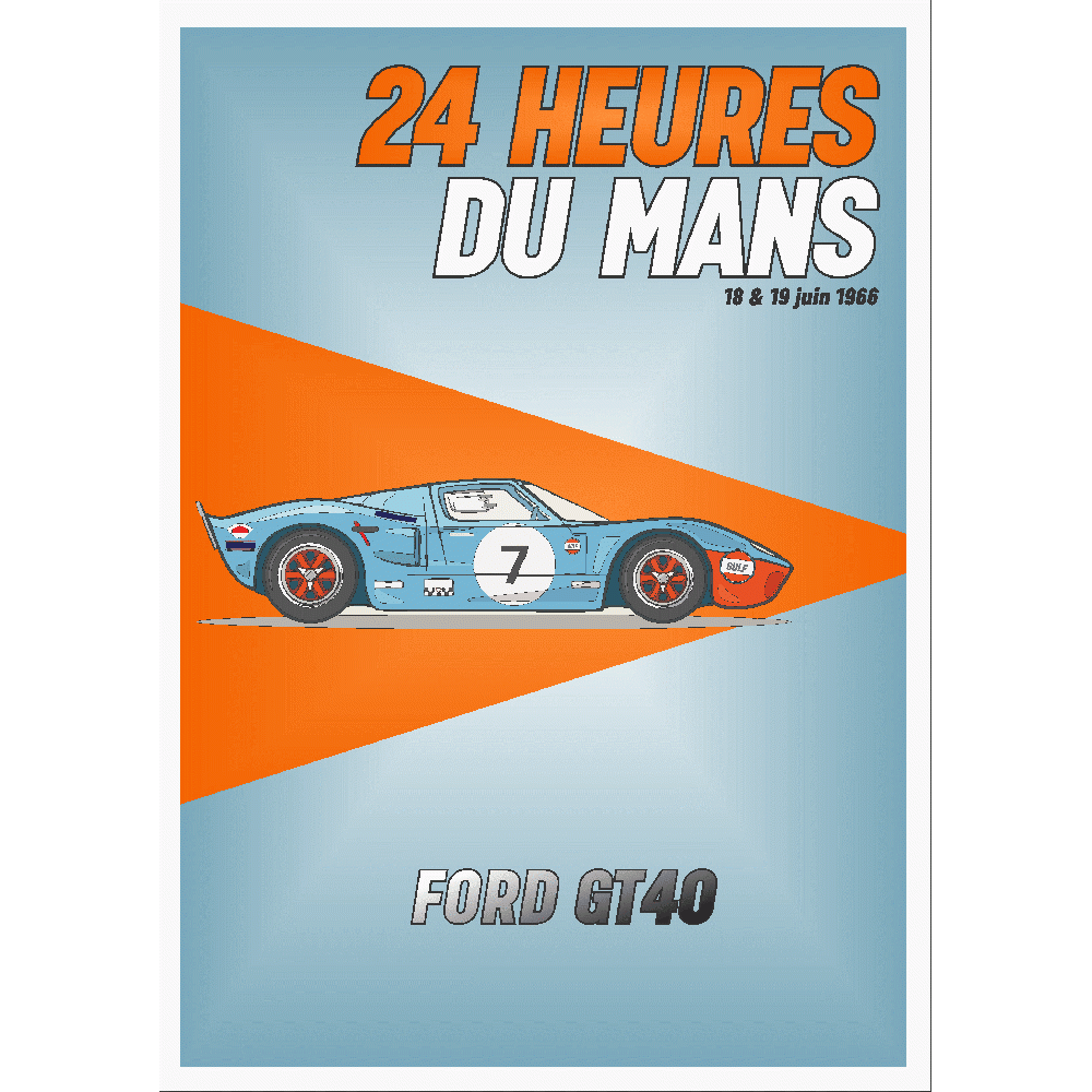 Aanpassing van Affiche 24 Heures du Mans 1966