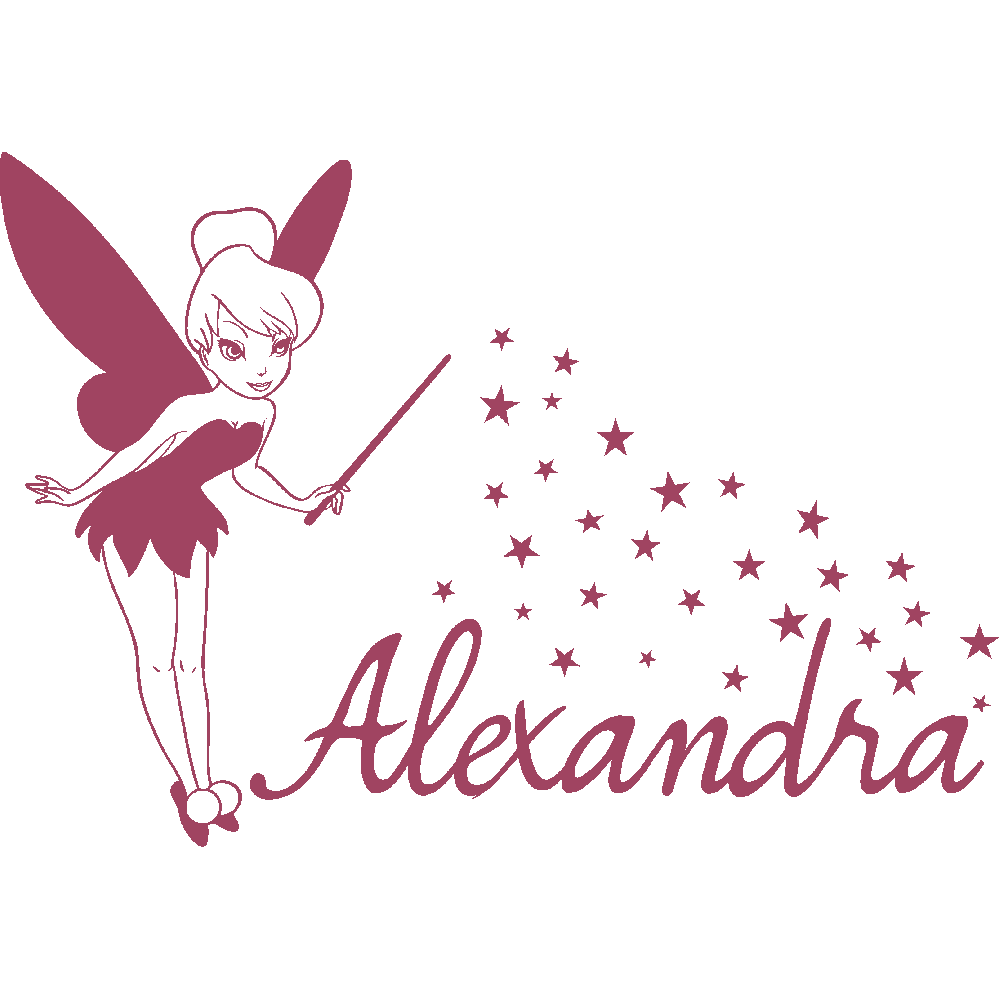 Muur sticker: aanpassing van Alexandra Fe Clochette Etoiles 2