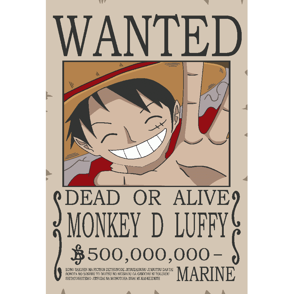 Personnalisation de Monkey D Luffy Wanted - One Piece