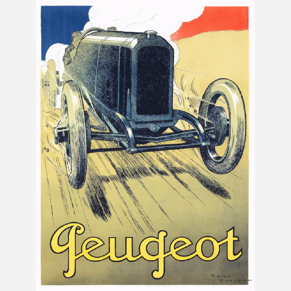 Aanpassing van Affiche Peugeot Retro