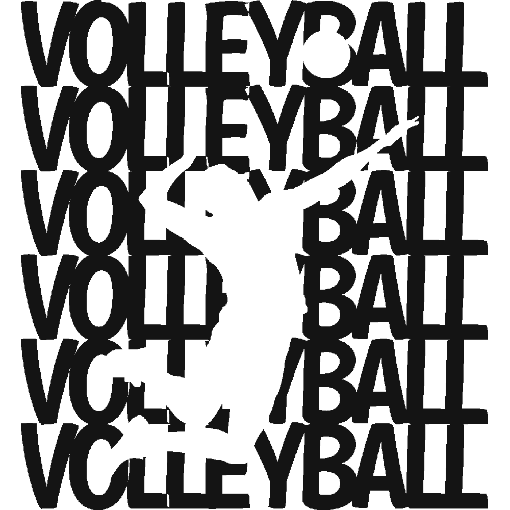 Customization of Volleyball texte decoup
