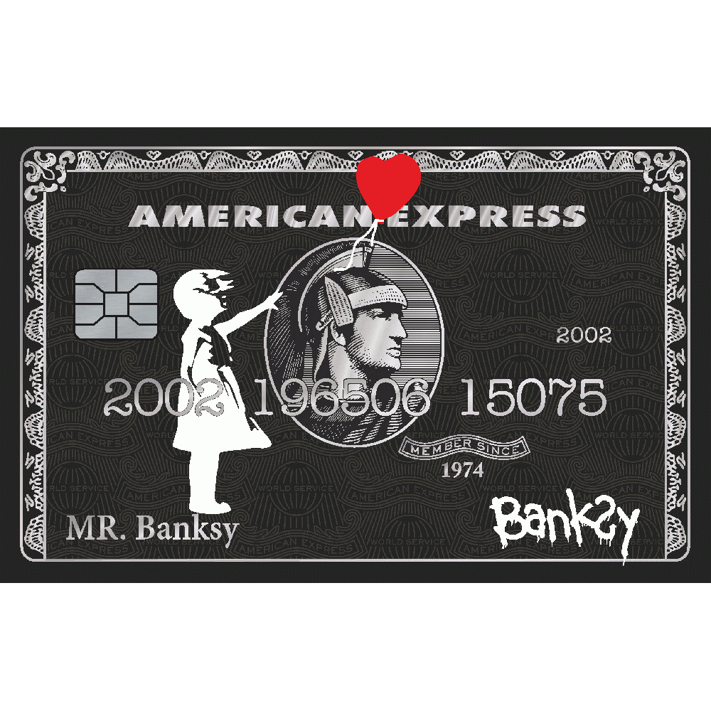 Personnalisation de Dibond American Express Banksy 02 Puce