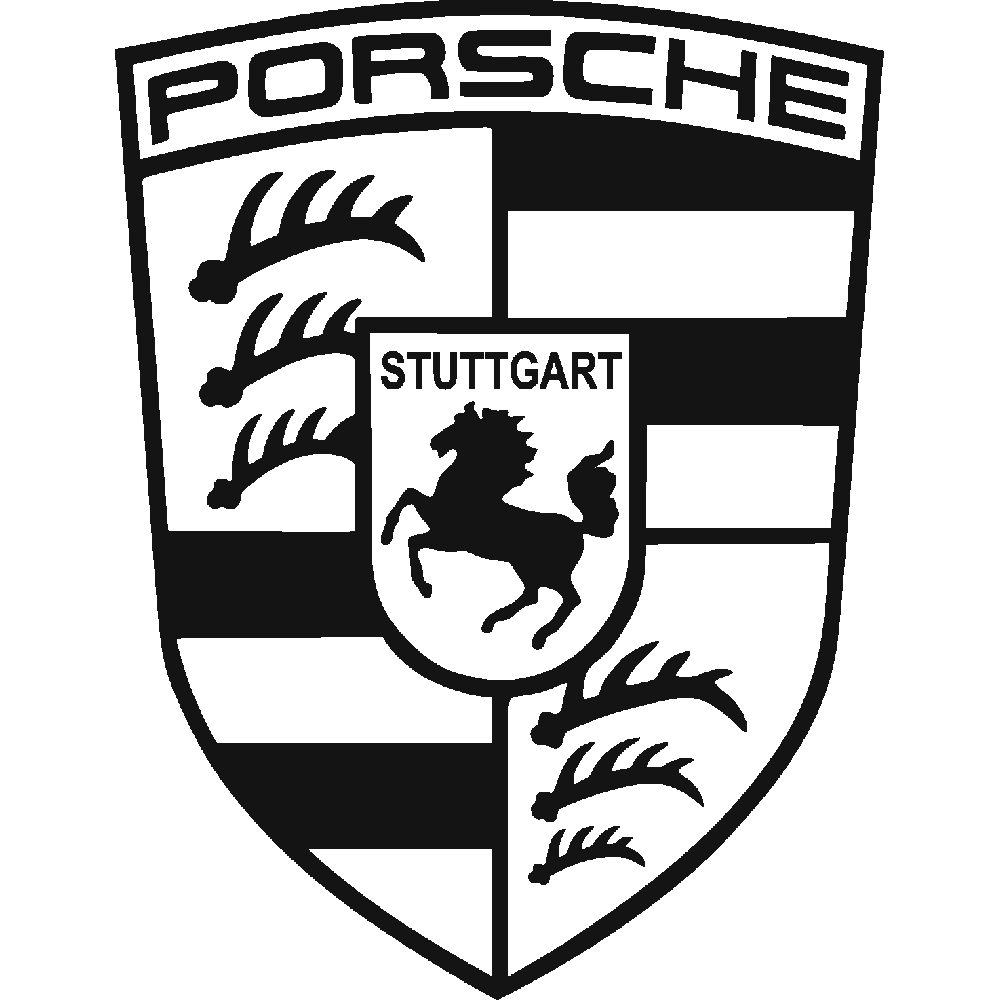 Muur sticker: aanpassing van Porsche Logo