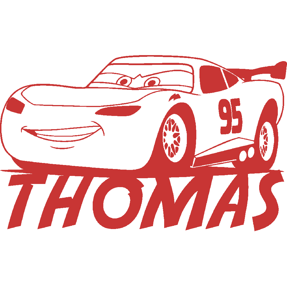 Sticker mural: personnalisation de Thomas Cars