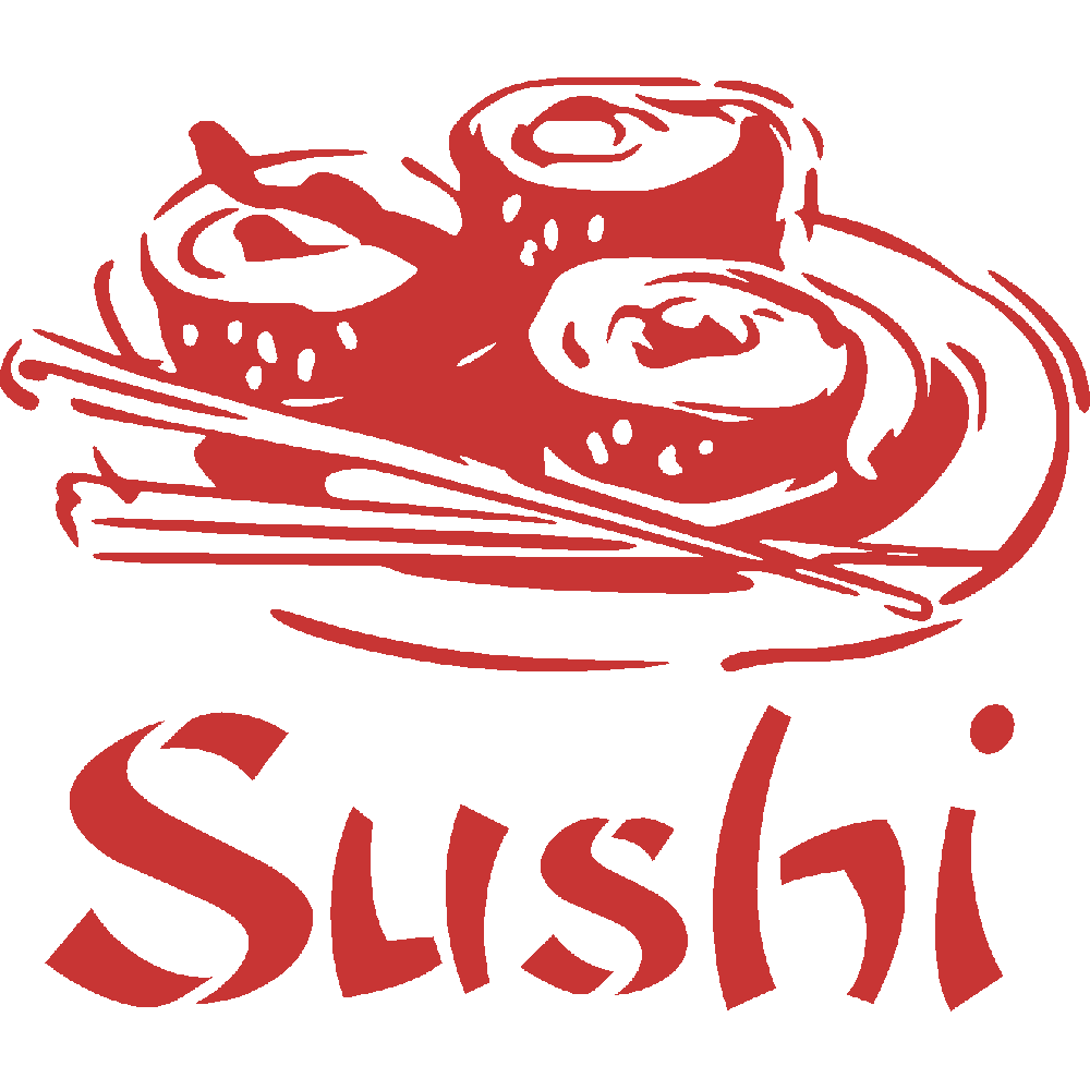 Muur sticker: aanpassing van Sushi