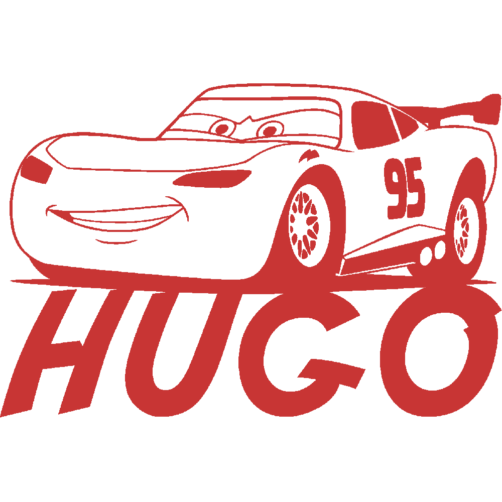Muur sticker: aanpassing van Hugo Cars