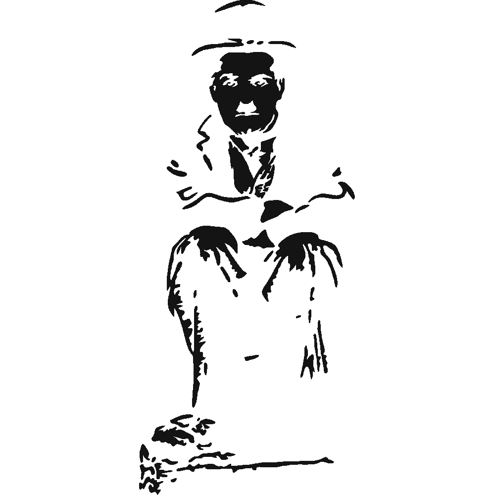 Sticker mural: personnalisation de Charlie Chaplin Assis 2