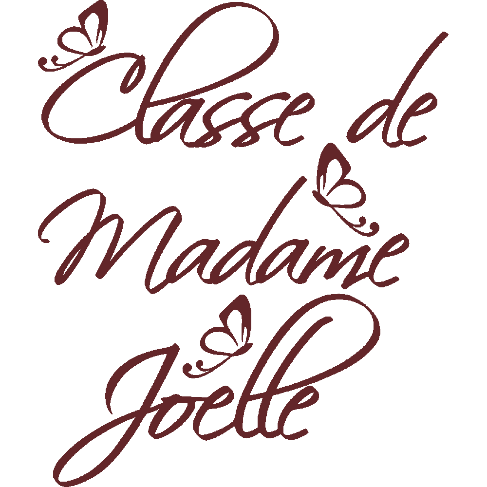 Sticker mural: personnalisation de Madame Joelle