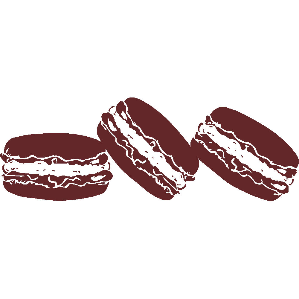 Muur sticker: aanpassing van Trio de Macarons