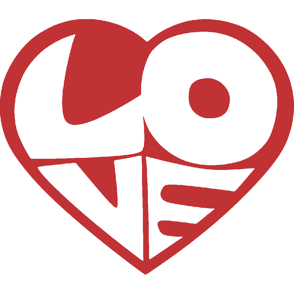 Muur sticker: aanpassing van Love Heart