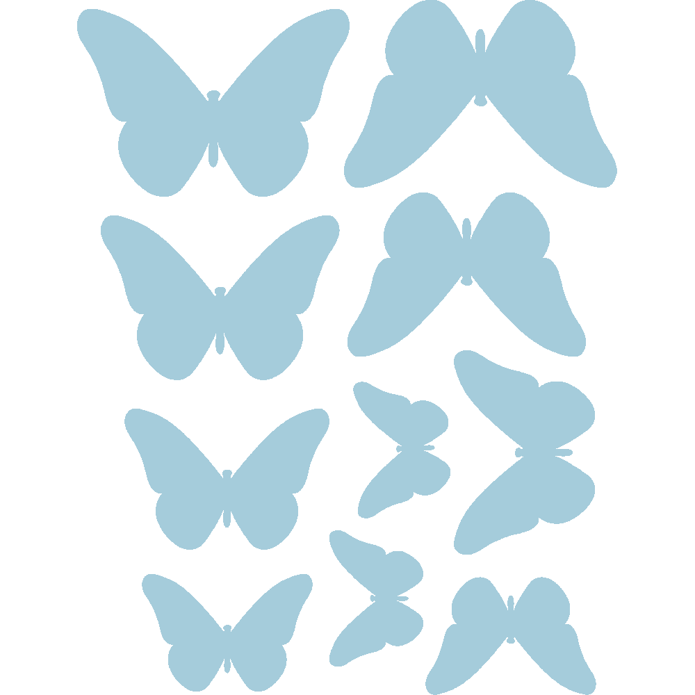 Sticker mural: personnalisation de Set 10 Papillons 03
