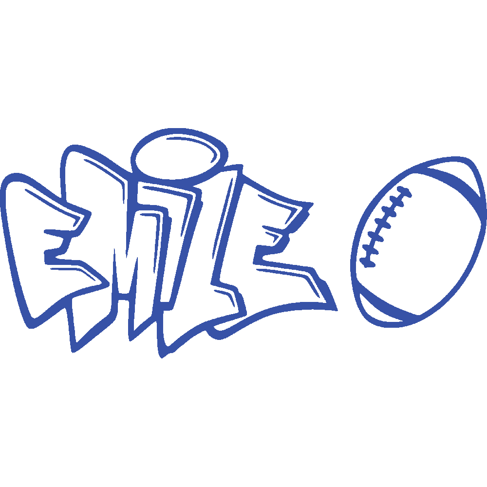 Wall sticker: customization of Emile Graffiti Rugby