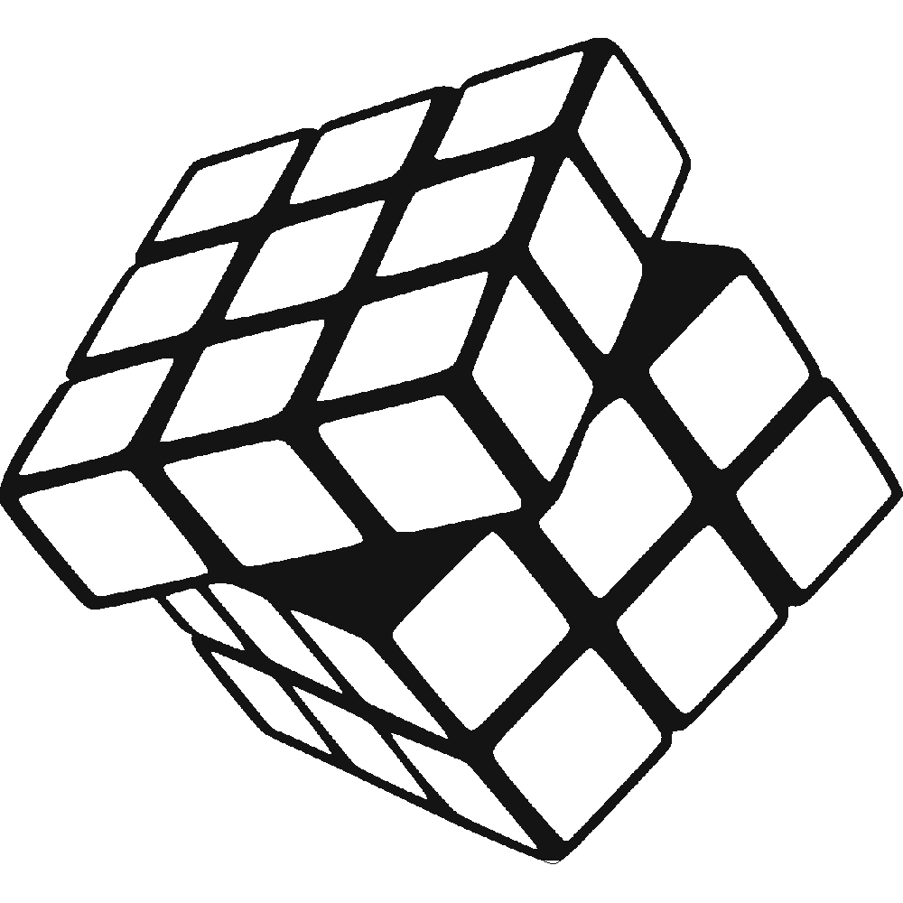 Muur sticker: aanpassing van Rubik's Cube