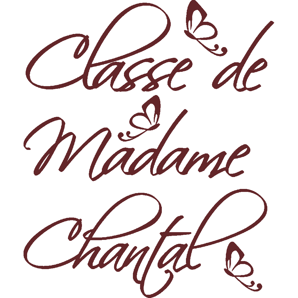 Sticker mural: personnalisation de Madame Chantal