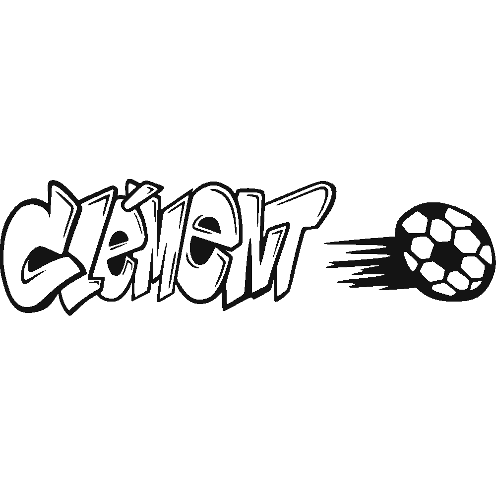 Wall sticker: customization of Clment Graffiti Football