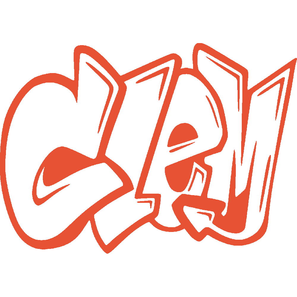 Muur sticker: aanpassing van Clem Graffiti 2