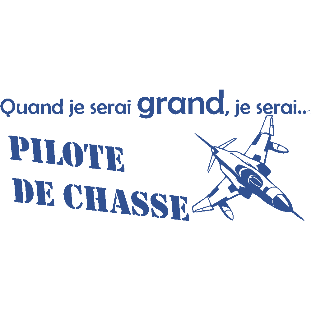 Sticker mural: personnalisation de Quand je serai grand - Pilote de Chasse