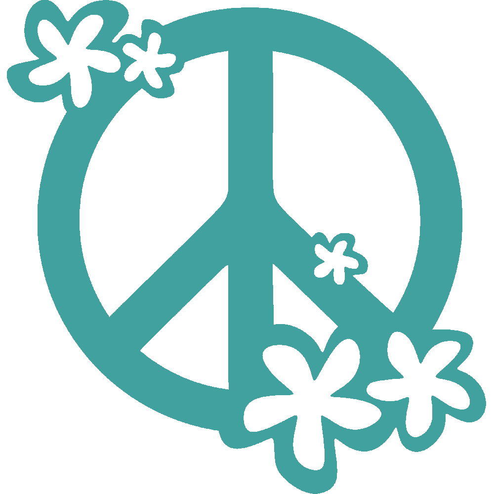 Muur sticker: aanpassing van Peace and Love - Flowers