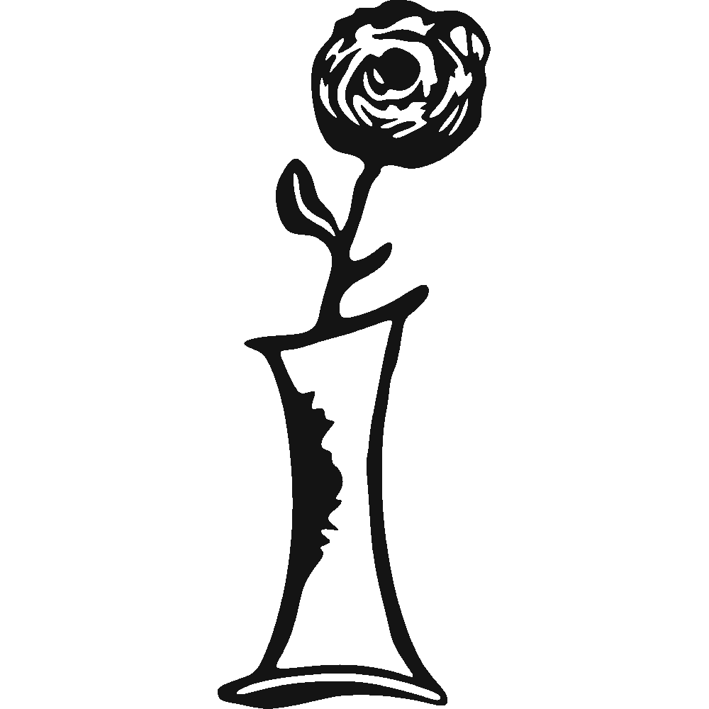 Sticker mural: personnalisation de Vase et rose