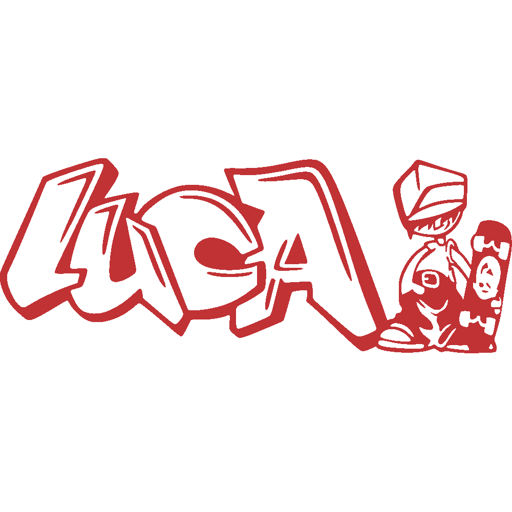 Muur sticker: aanpassing van Luca Graffiti Skater