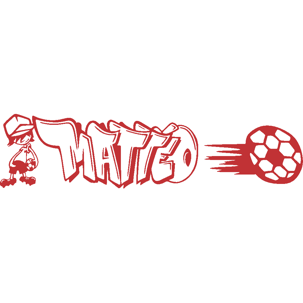 Sticker mural: personnalisation de Matto Graffiti Football