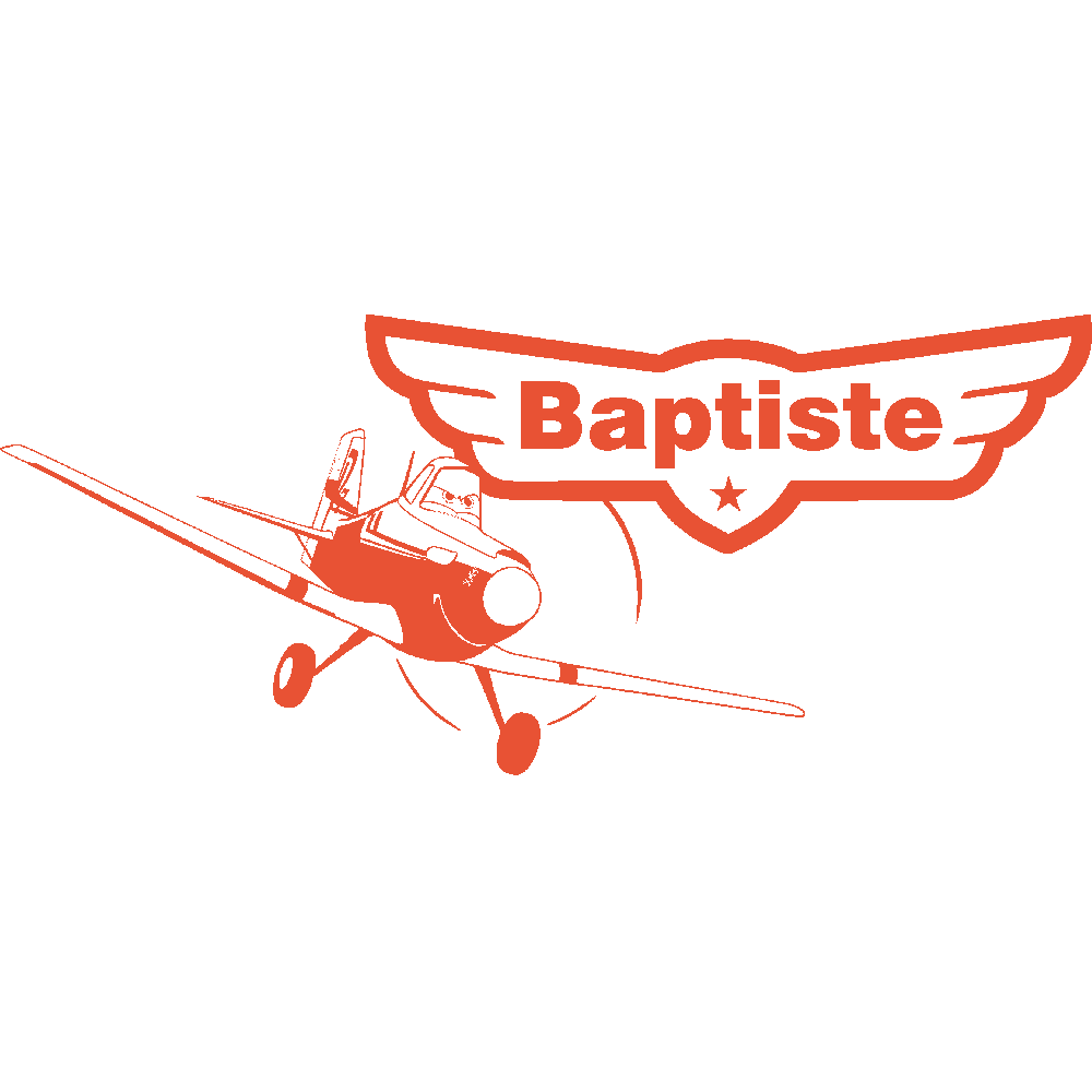 Sticker mural: personnalisation de Baptiste - Dusty Planes