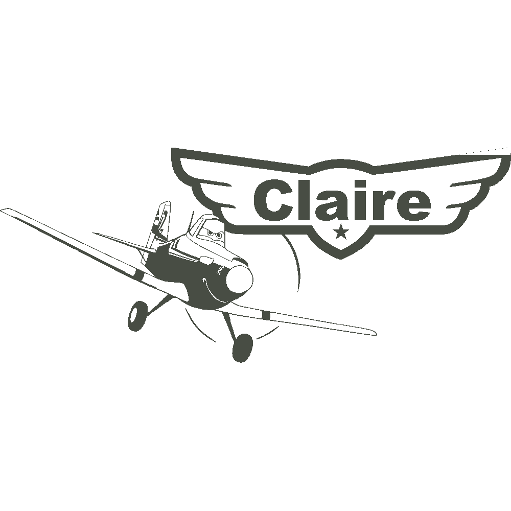 Sticker mural: personnalisation de Claire - Dusty Planes