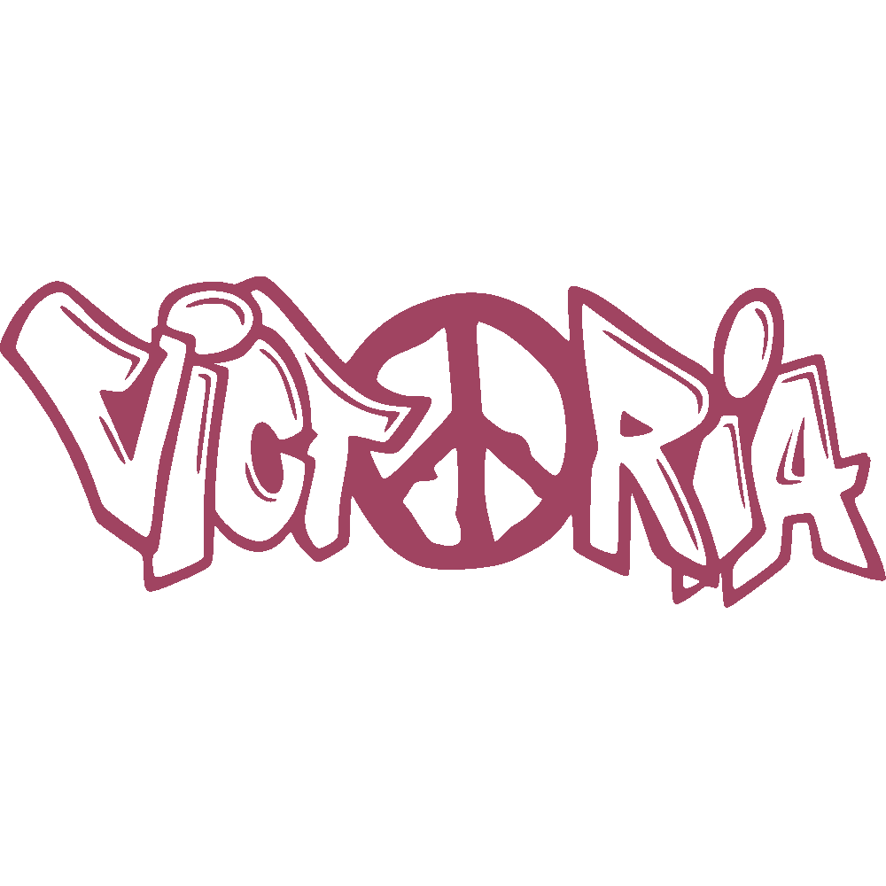 Muur sticker: aanpassing van Victoria Graffiti Peace & Love