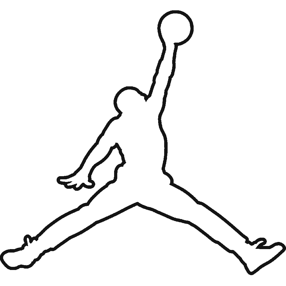 Muur sticker: aanpassing van Jordan Basketball Outline