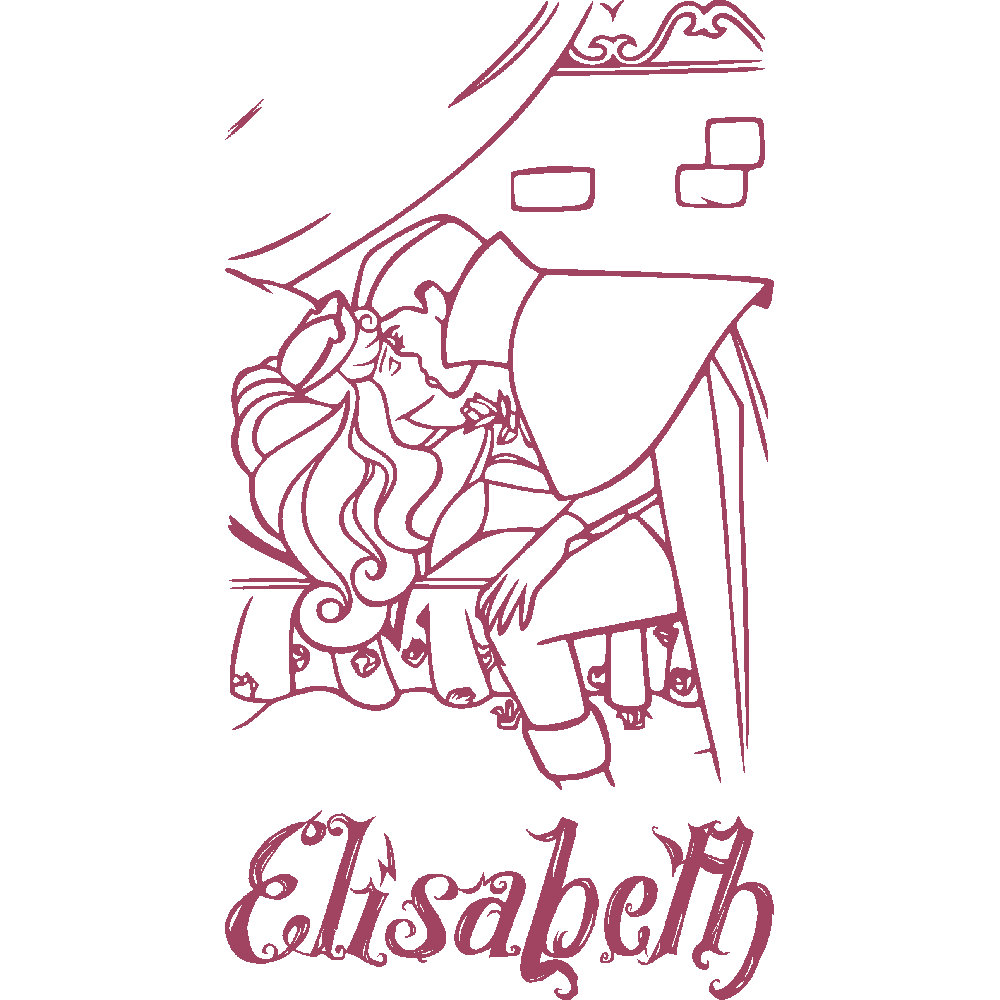 Muur sticker: aanpassing van Elisabeth au Bois Dormant