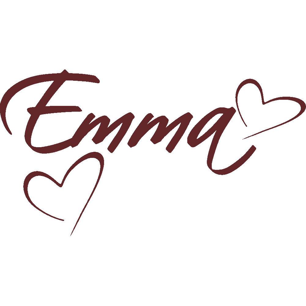 Muur sticker: aanpassing van Emma Script Coeurs
