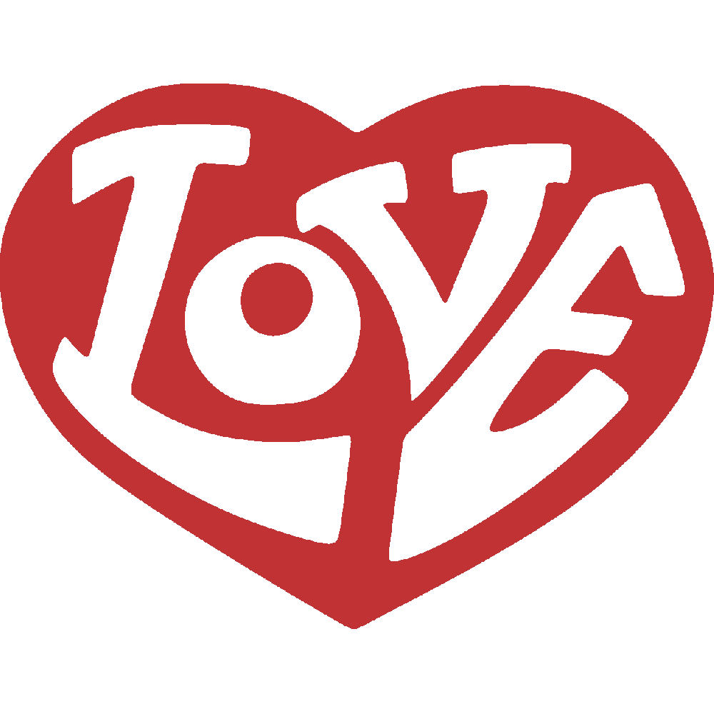 Muur sticker: aanpassing van Love In Heart