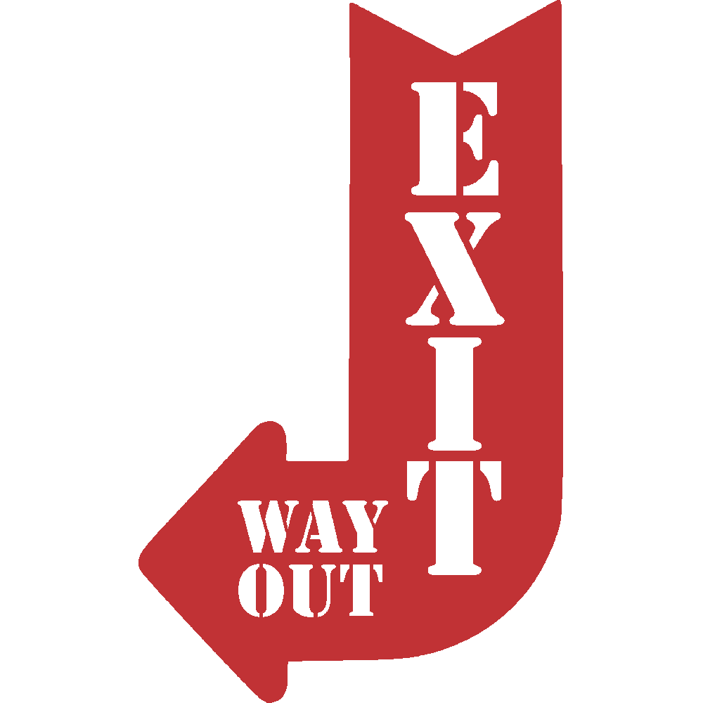 Muur sticker: aanpassing van Way Out Left