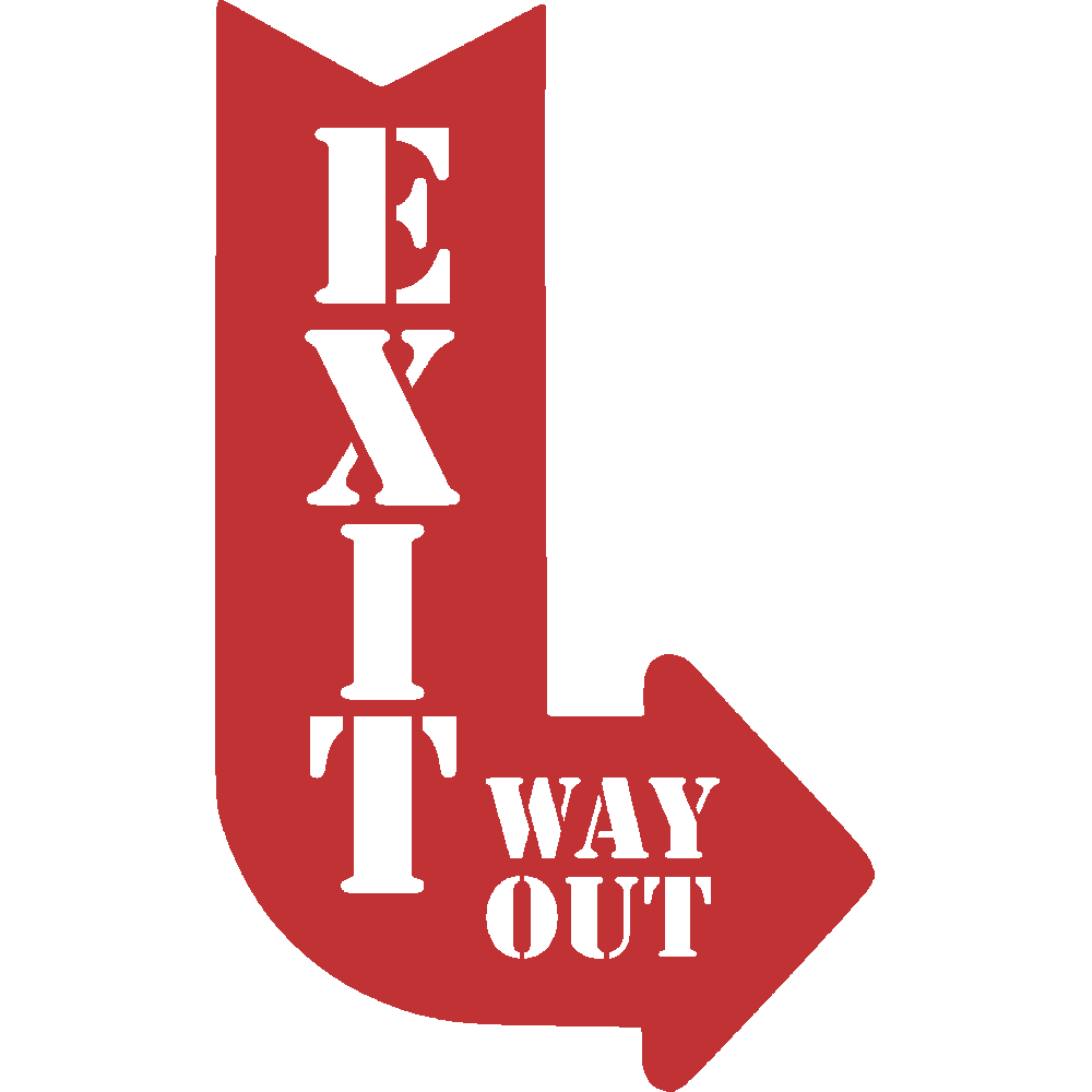 Muur sticker: aanpassing van Way Out Right