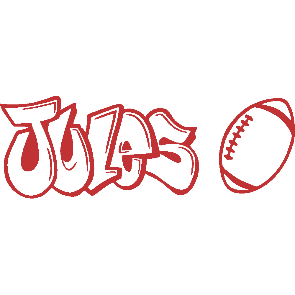 Muur sticker: aanpassing van Jules Graffiti Rugby