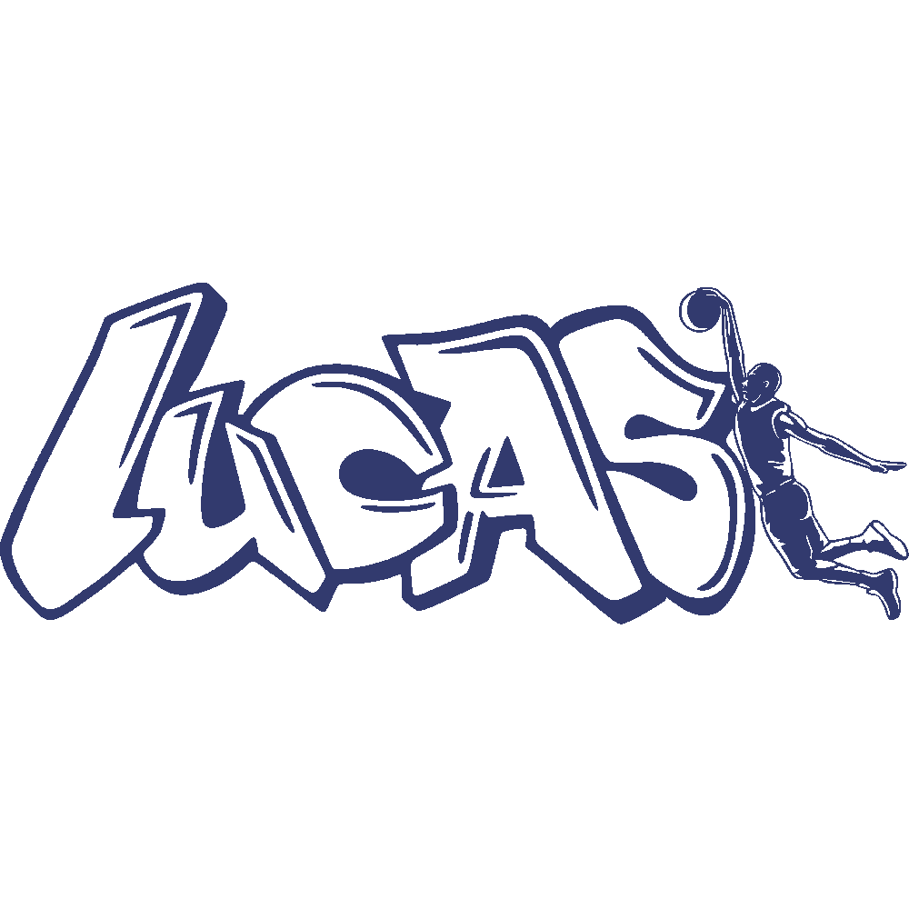 Sticker mural: personnalisation de Lucas Graffiti Basketball