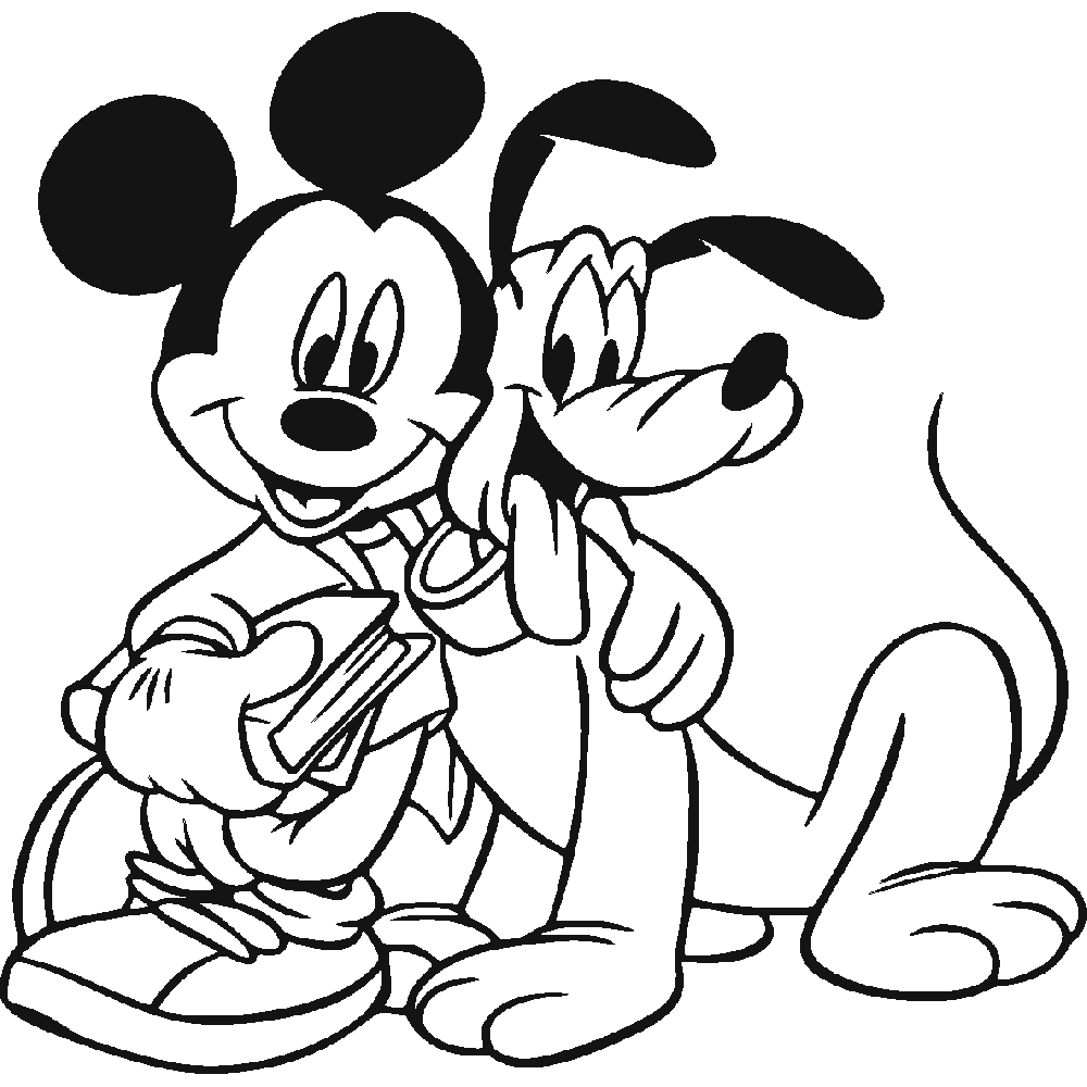 Sticker mural: personnalisation de Mickey et Pluto