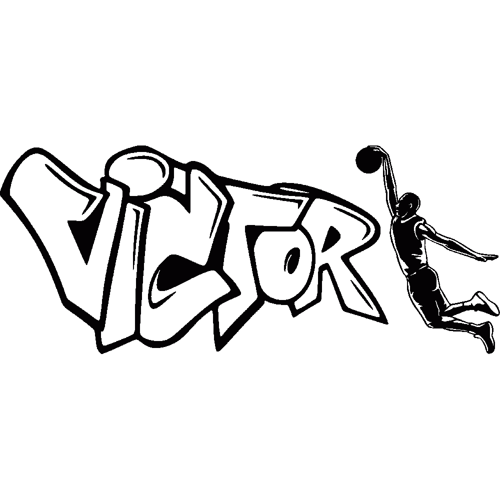 Stickers Nouveautes-Victor-Graffiti-Basketball - Art 