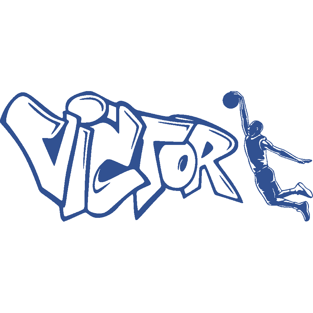 Sticker mural: personnalisation de Victor Graffiti Basketball