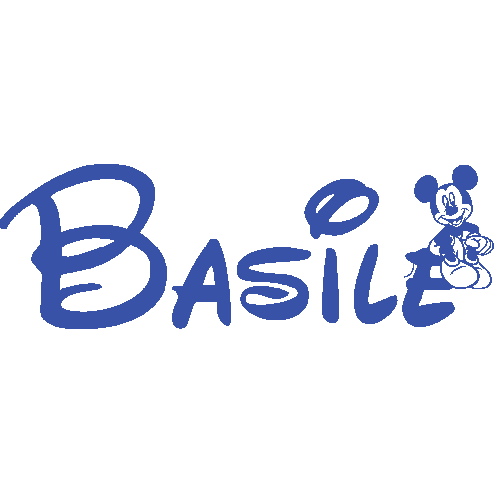 Sticker mural: personnalisation de Basile Mickey