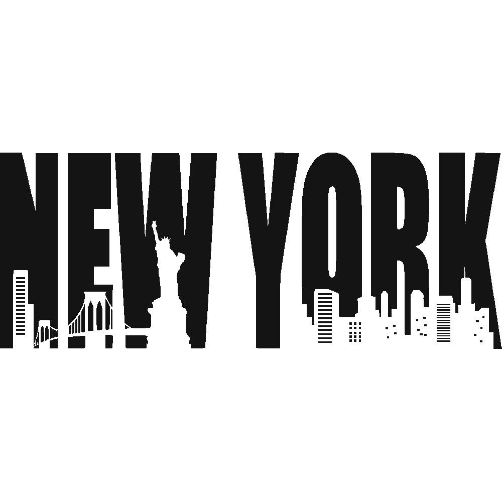 Muur sticker: aanpassing van NY in letters