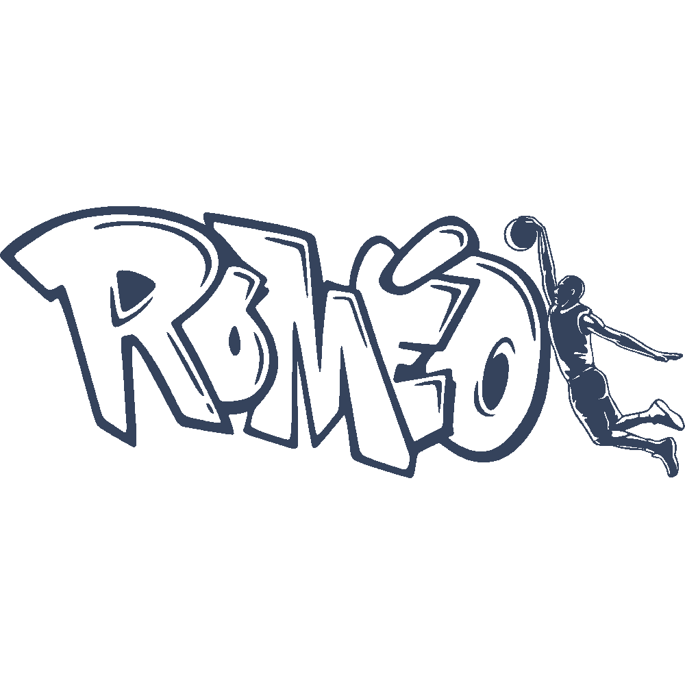 Sticker mural: personnalisation de Romo Graffiti Basketball