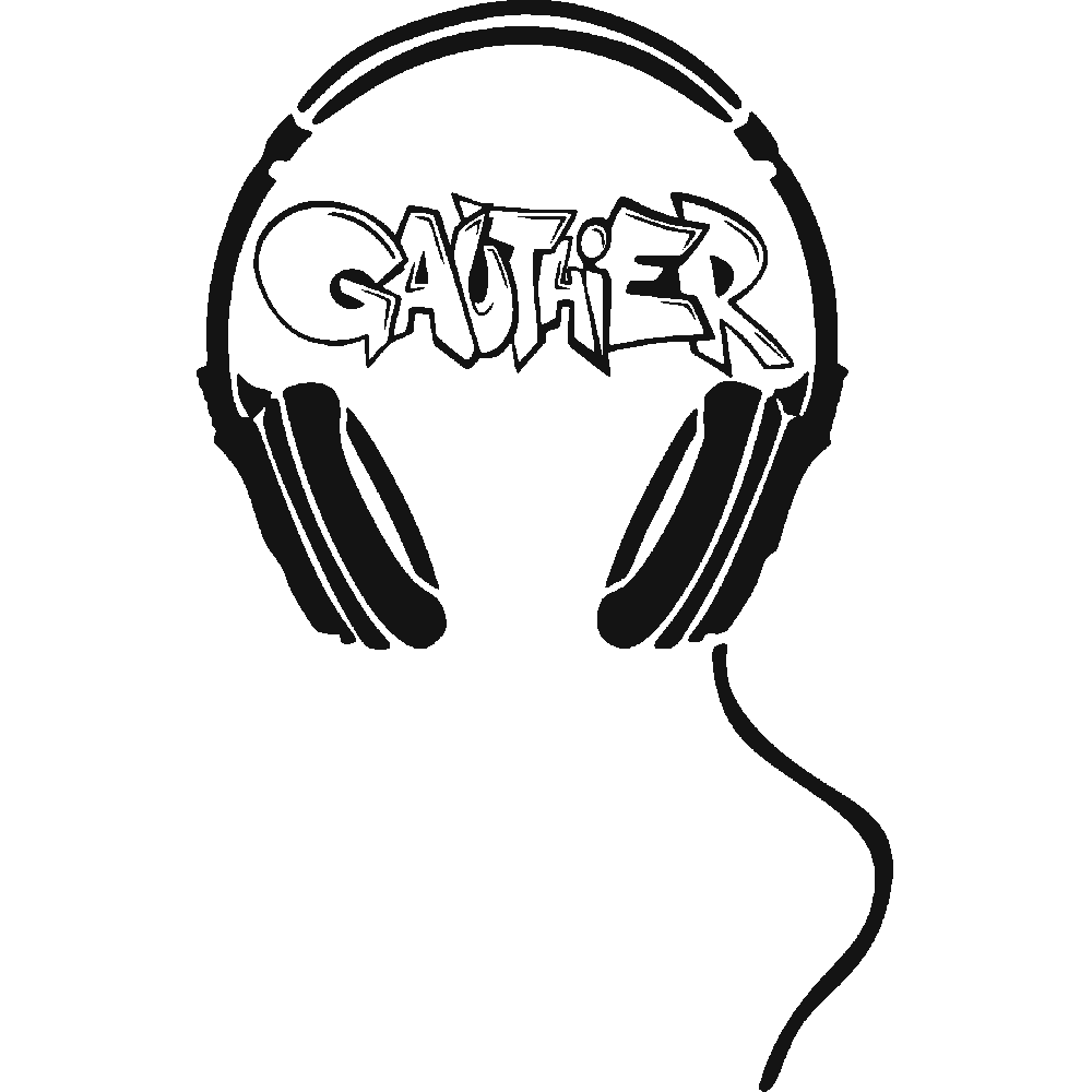 Muur sticker: aanpassing van Gauthier Graffiti Casque Audio
