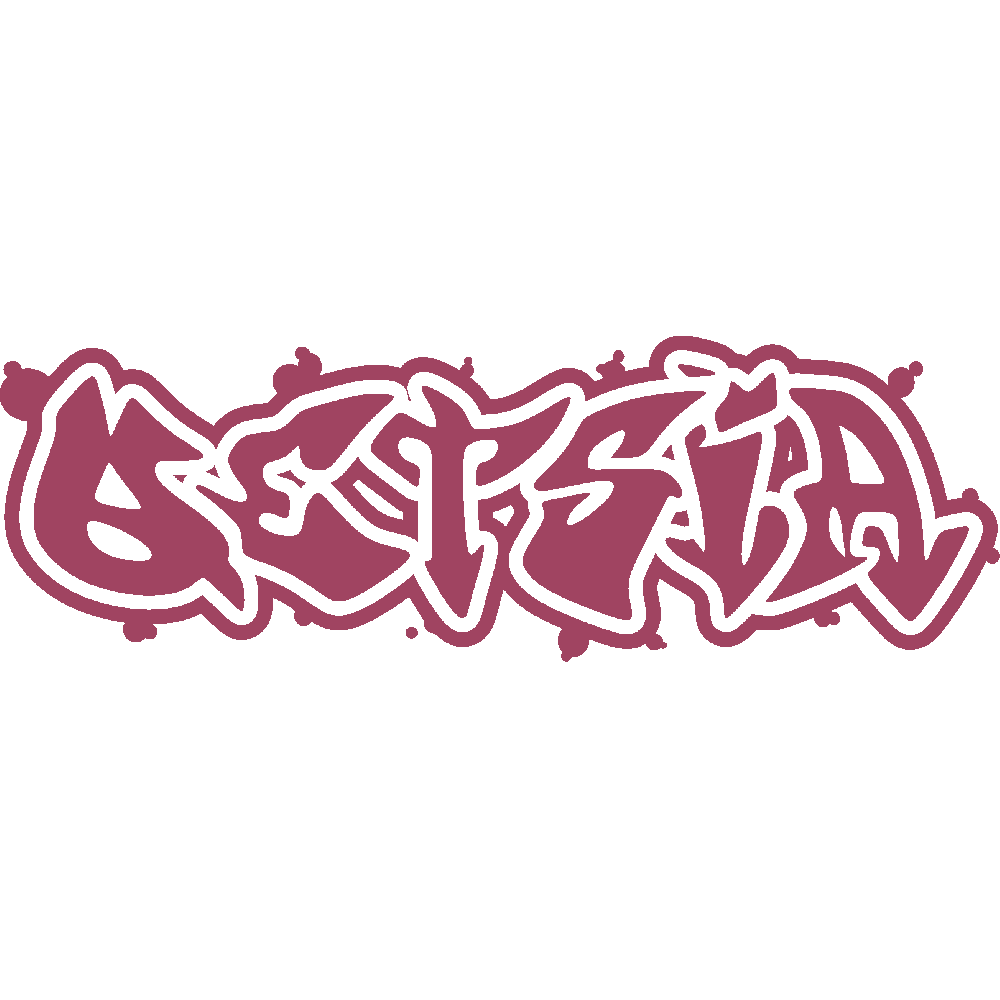 Muur sticker: aanpassing van Qetsia Graffiti Contours