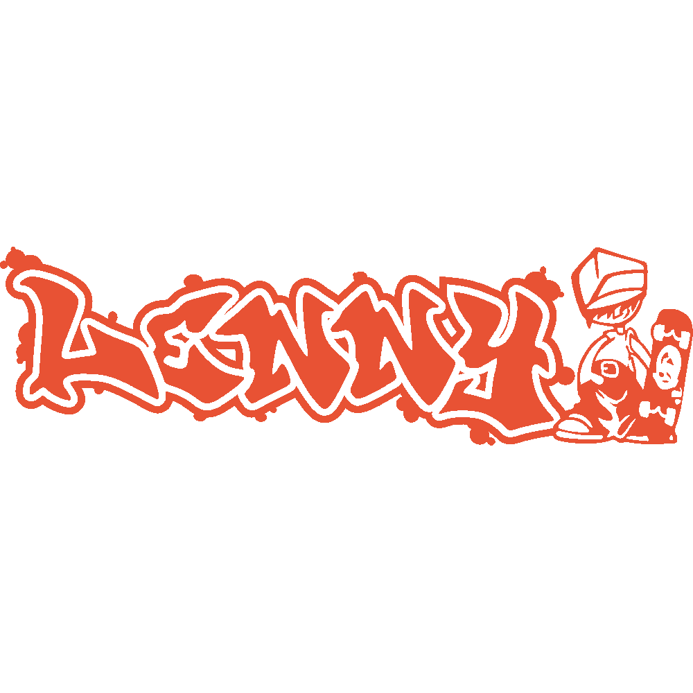 Wall sticker: customization of Lenny Graffiti Contours Skater