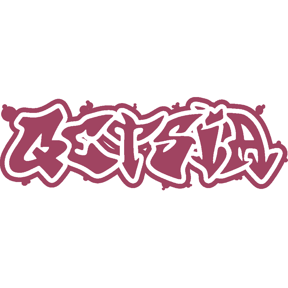 Muur sticker: aanpassing van Qetsia Graffiti Contours 2