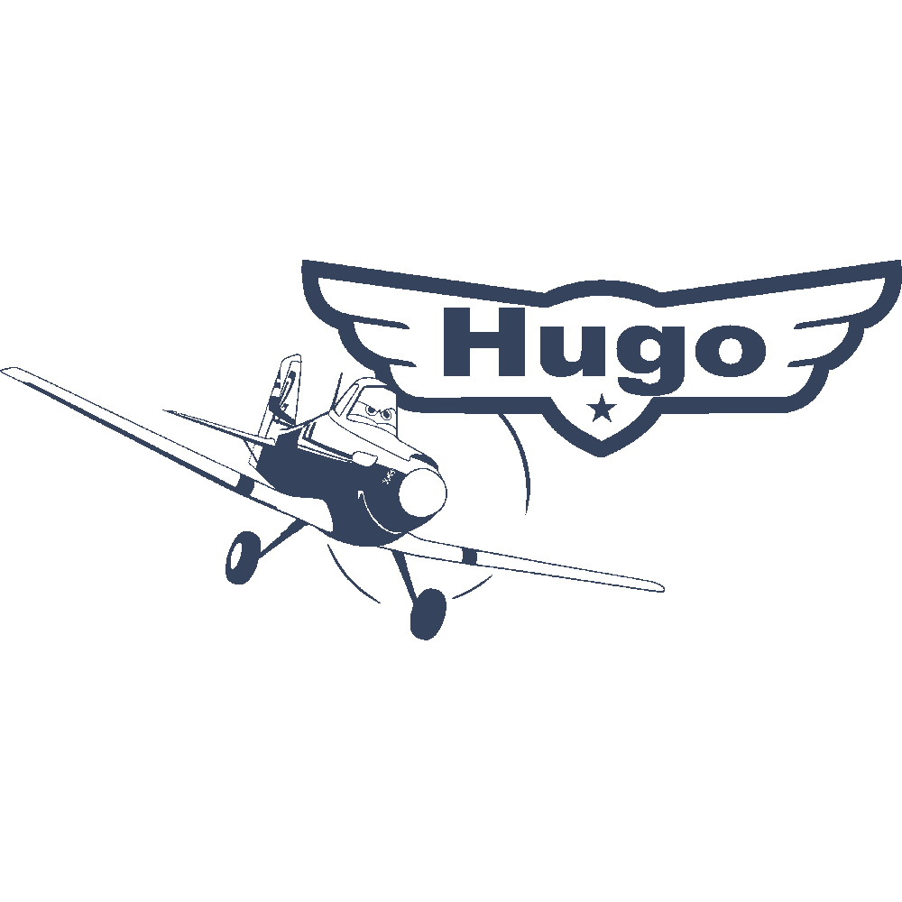 Sticker mural: personnalisation de Hugo - Dusty Planes
