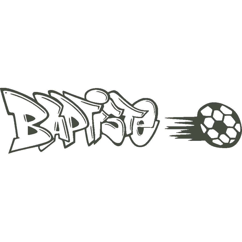 Sticker mural: personnalisation de Baptiste Graffiti Football